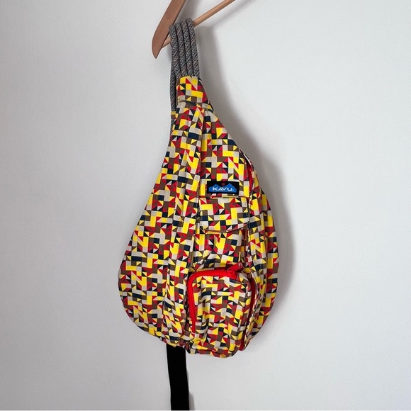Kavu Handbags - KAVU Desert Quilt Bright Print Canvas Rope Sling Bag Backpack